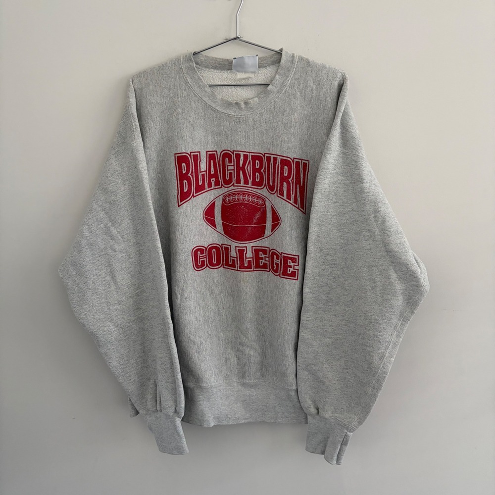 Vintage Lee Crossgrain Blackburn College Sweatshirt Gray 2X Mens